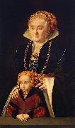 unknow artist Portrait of a Lady with her daughter oil painting on canvas